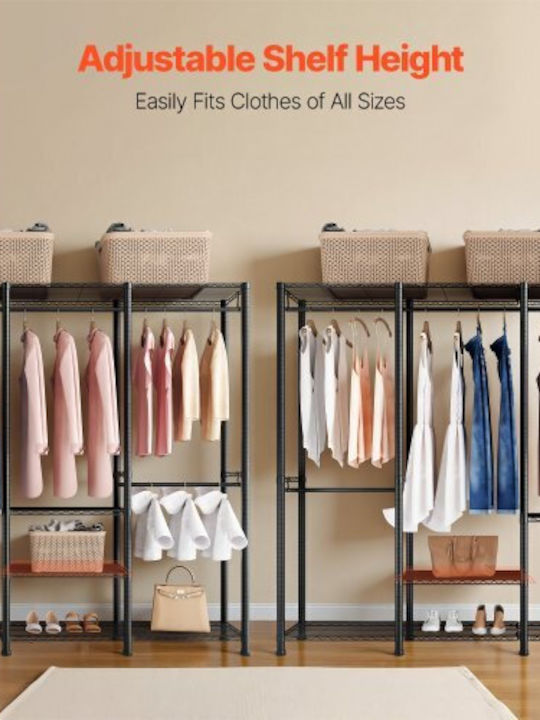 Vevor Floor Garment Rack made of Metal Gray 194x40x193cm