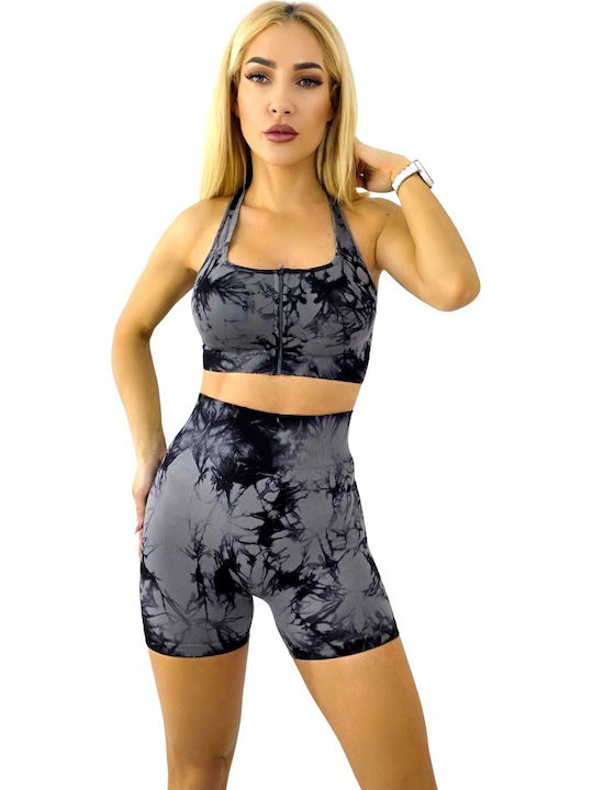 Set Women's Training Leggings Push Up Grey-black