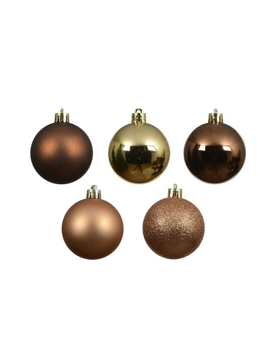 Christmas Tree Ornaments Set of 30 Polystyrene Balls 6cm Brown Gold Shiny-matt-glitter Decoris Christmas Tree Ornaments Set of 30 Polystyrene Balls 6cm Brown Gold Shiny-matt-glitter Decoris