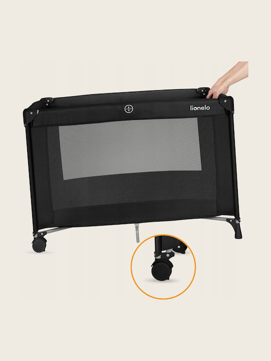 Lionelo Laufstall mit Matratze Schwarz 70.5x100.5cm