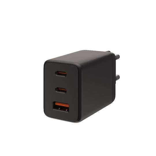 UAG Φορτιστής Χωρίς Καλώδιο GaN με Θύρα USB-A και 2 Θύρες USB-C 65W Power Delivery Black/Orange (SRGE)