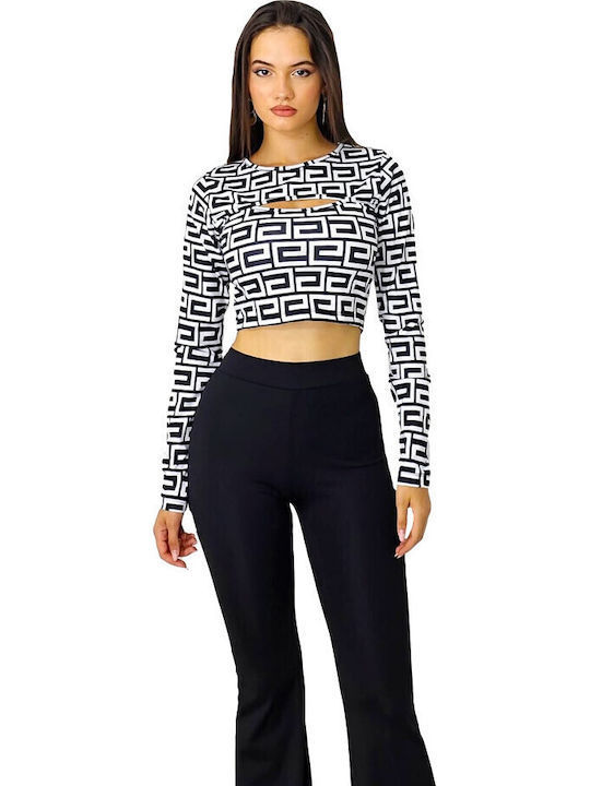 Bluza Damă Crop Top Albă
