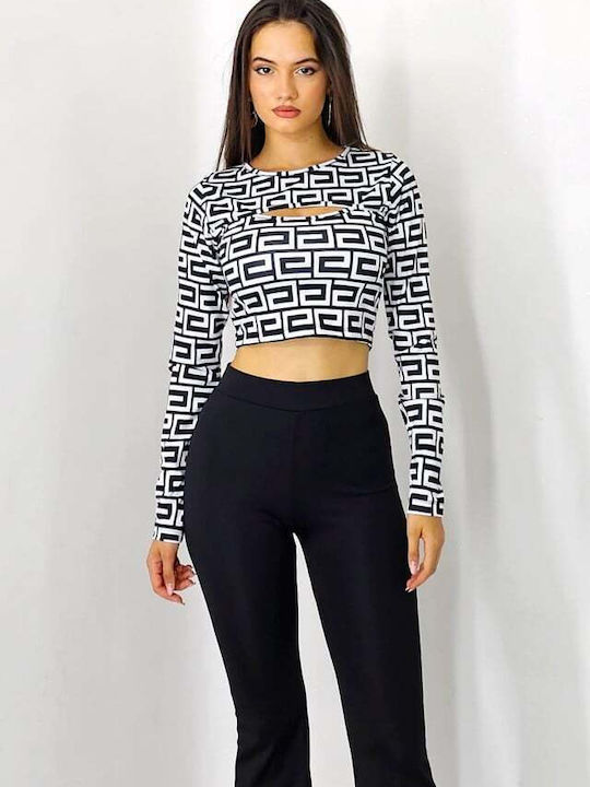Bluza Damă Crop Top Albă