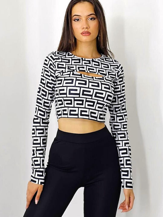 Bluza Damă Crop Top Albă