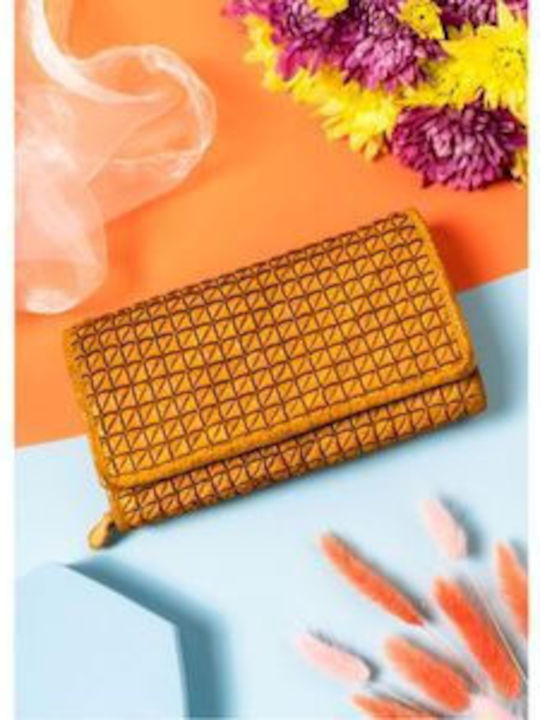 Large Leather Women's Wallet Yellow