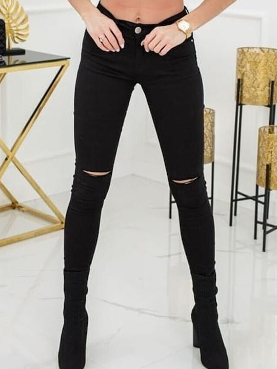 Talie înaltă Blugi de damă cu tăieturi cu croială skinny
