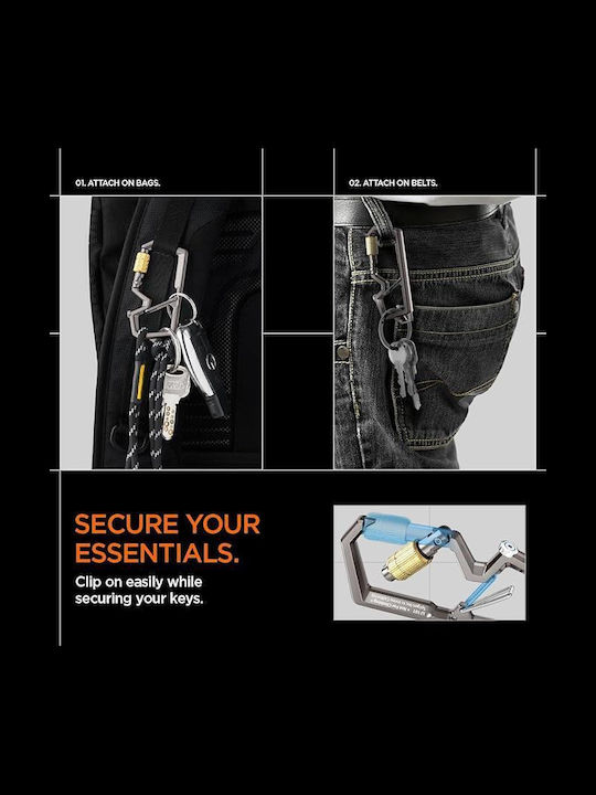 Spigen Sgp Carabiner Μπρελόκ Κλειδιά 2ης Γενιάς Ανοιχτήρι 1 Τεμ Γραφιτης Ahp08894