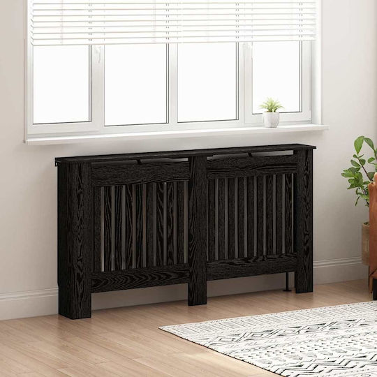 vidaXL vidaXL Radiator Cover from Particleboard Black 152x19x81.5cm
