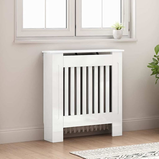 vidaXL White Particleboard Radiator Cover 78x19x81.5cm