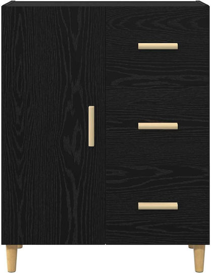 Мебели за съхранение дървен с чекмеджета Black Oak 34x69.5x90см