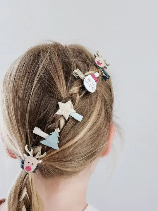 Mimi & Lula Bobby Pin Hair Clips 8 Pieces Santa & Rudolph Mini Clips