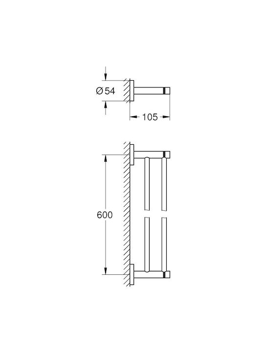 Grohe Essentials Double Wall-Mounted Bathroom Rail Brushed Warm Sunset