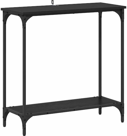 Console Table Wood & Metal Black Oak L75xW30.5xH75cm Console Table Wood & Metal Black Oak L75xW30.5xH75cm