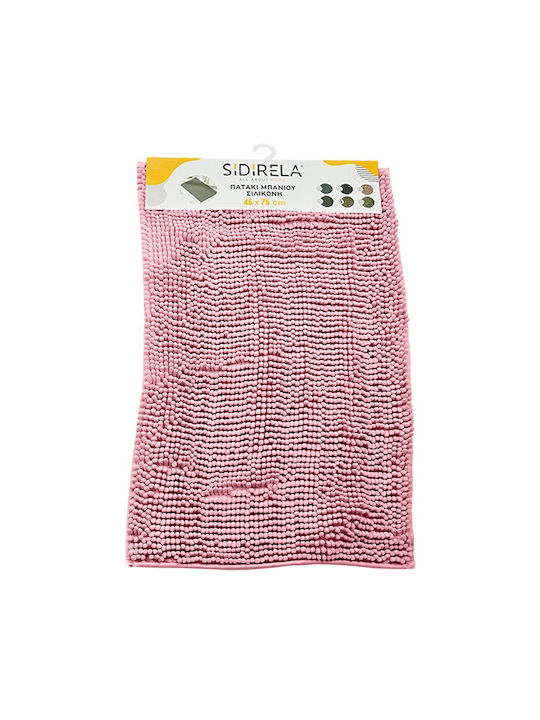 Sidirela Non-Slip Bath Mat Microfiber Ε-2267 Pink 50x80cm