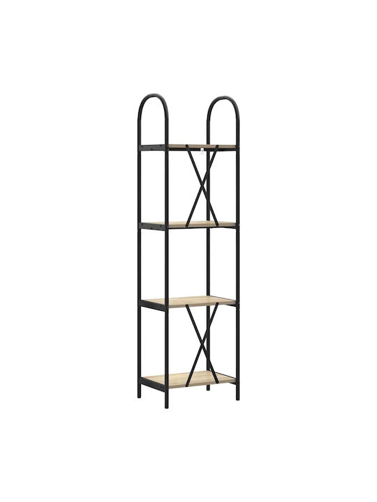 Floor-standing Living Room Display Cabinet made of Wood & Metal with Glass Sonoma Oak 40x30x146cm