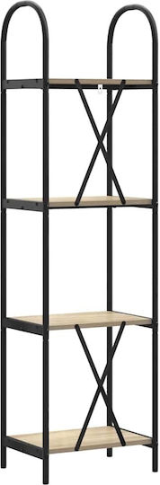 Living Room Display Cabinet Made of Wood & Metal with Windowed Sonoma Oak 40x30x146cm