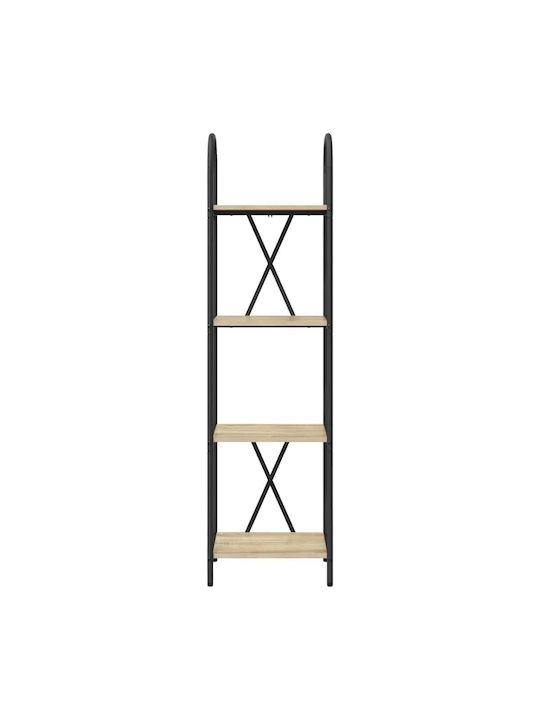 Floor-standing Living Room Display Cabinet made of Wood & Metal with Glass Sonoma Oak 40x30x146cm