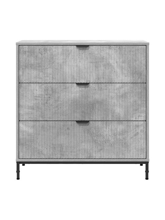 Συρταριέρα Креватокамарас Дървена с 3 чекмеджета Grey Concrete 79.5x33x82бр