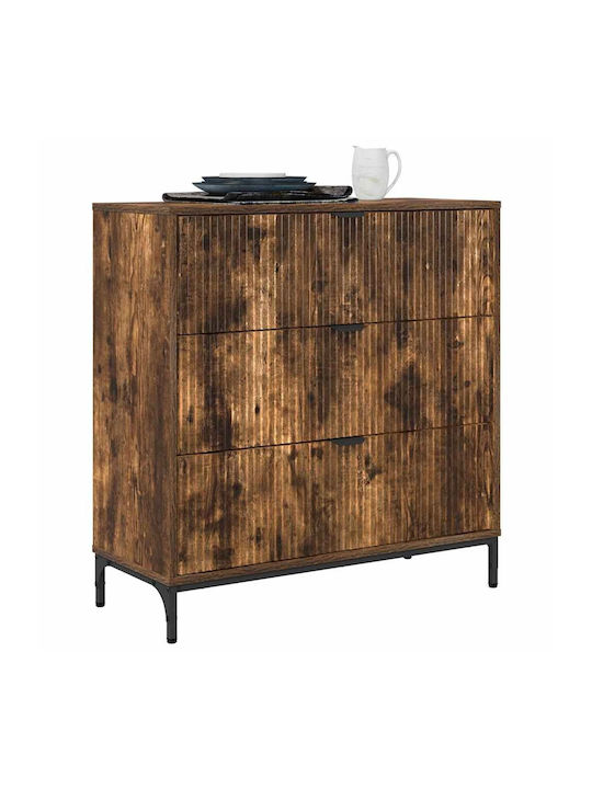 Συρταριέρα Креватокамарас Дървена с 3 чекмеджета Smoked Oak 79.5x33x82бр
