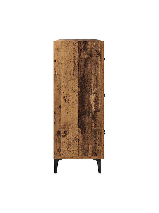 Wooden Chest of Drawers Coffee 69.5x34x90cm