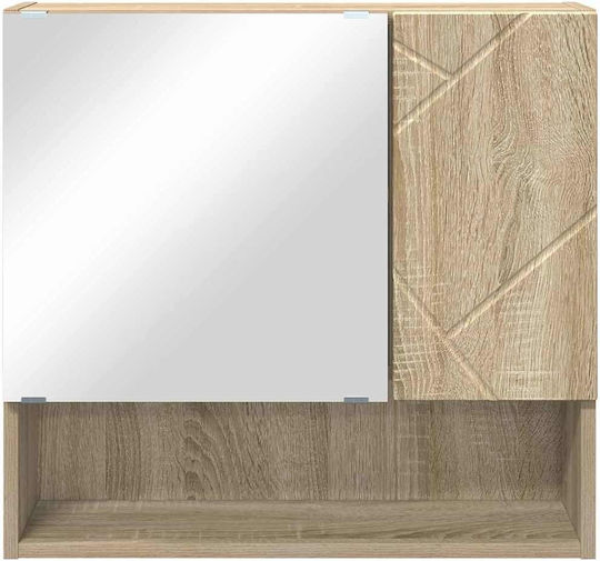 Eingangsmöbel mit Spiegel & Schrank Sonoma Oak 59x17x55cm