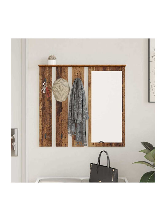 Eingangsmöbel mit Spiegel & Garderobe Παλαιό Ξύλο 84x10x80cm