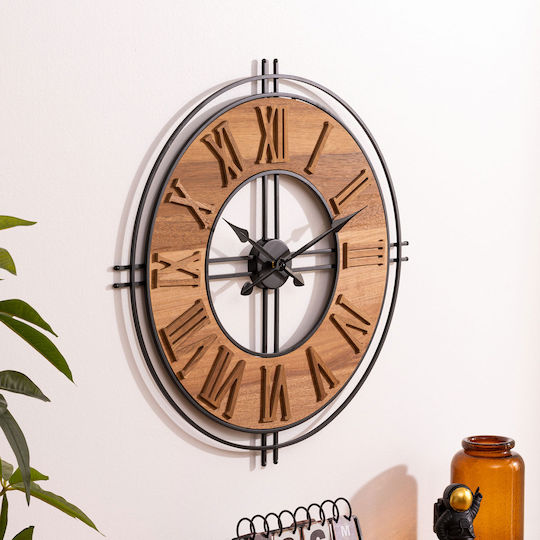 Atmosphera Dorian Wooden Brown Wall Clock 65x65.5cm
