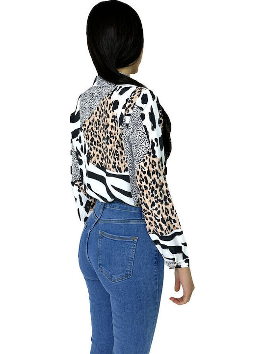 Μακρυμάνικο Γυναικείο Πουκάμισο Animal Print