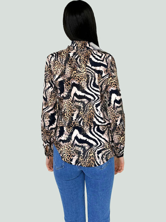 Mânecă lungă Femei Cămașă Animal Print Imprimeu