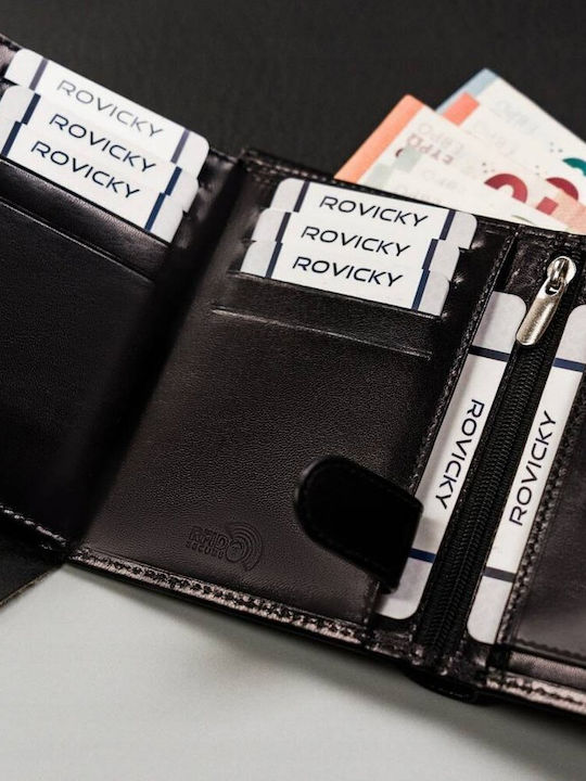 Δερμάτινο Ανδρικό Πορτοφόλι με RFID Μαύρο
