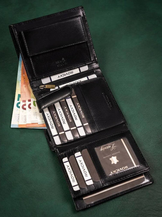 Leather Men's Wallet with RFID Black