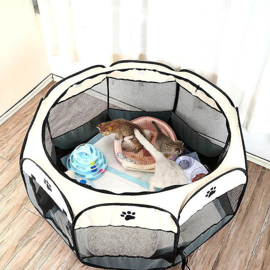Foldable Fabric Dog Park 74x74x43cm Black