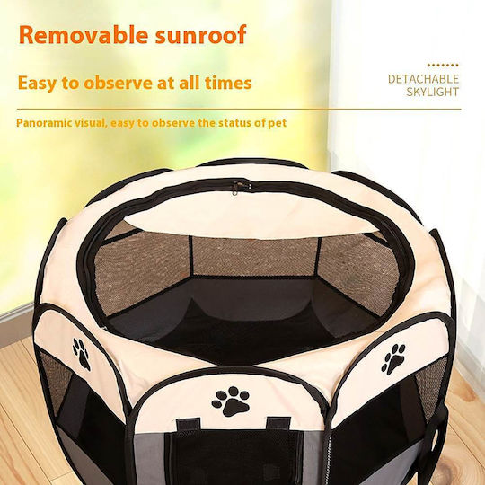 Foldable Fabric Dog Park 74x74x43cm Black