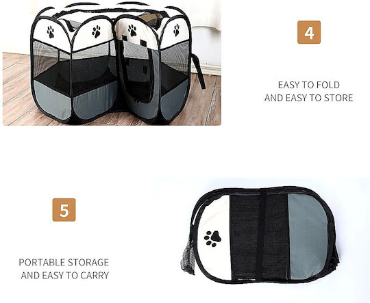 Foldable Fabric Dog Park 91x91x58cm Black