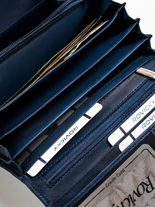 Groß Leder Damen Geldbörse Marineblau