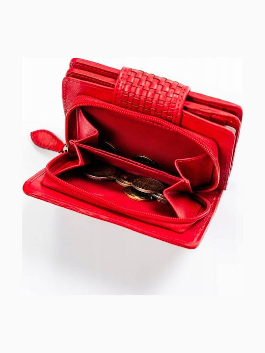 Große Leder Damenbrieftasche mit RFID in Rot