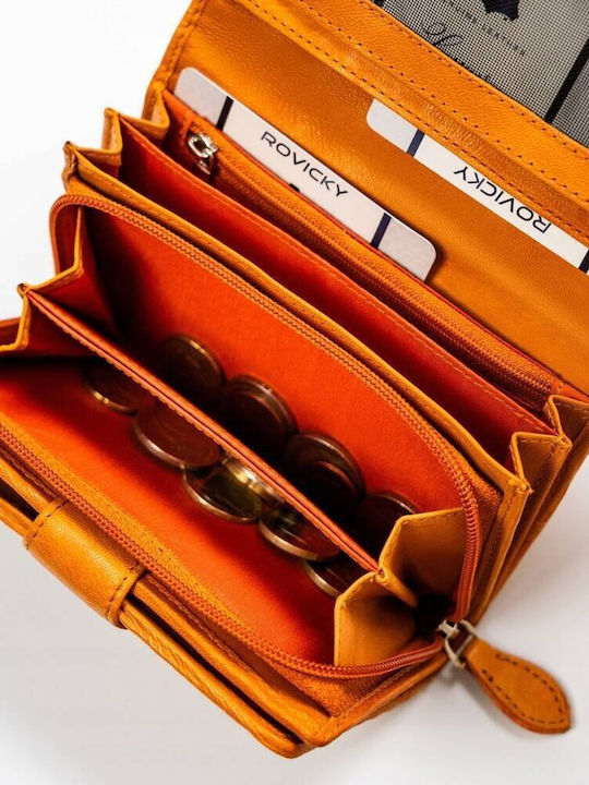 Groß Leder Damen Geldbörse mit RFID Orange