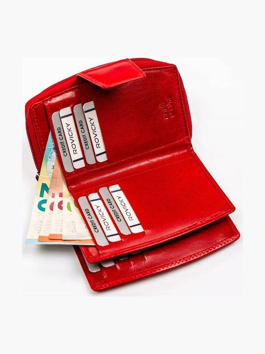 Leder Damen Geldbörse mit RFID Rot