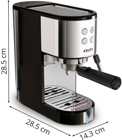 Krups Virtuoso Essential Espresso Coffee Machine 1350W Pressure 15bar Black XP441810