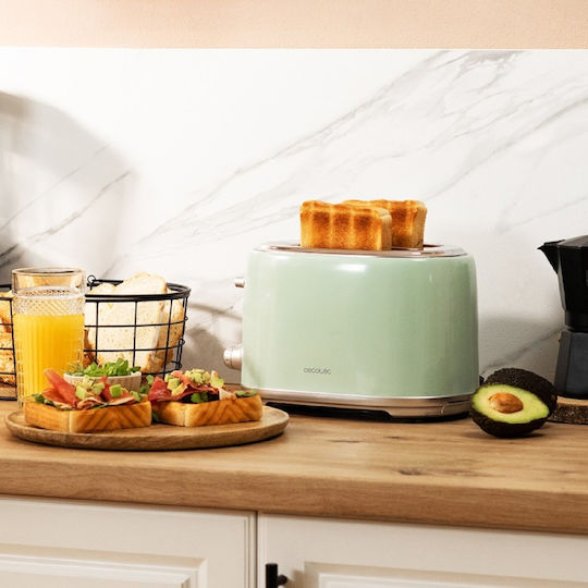 Cecotec Toast&Taste 1000 Retro Double Φρυγανιέρα 2 Θέσεων 980W Τιρκουάζ