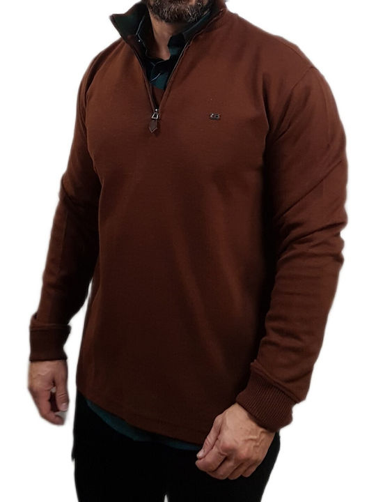 Kurzärmelige Herrenbluse Braun
