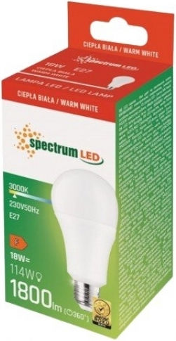 Spectrum LED крушка 18W за фасунга E27 Топло бяло 1800лм