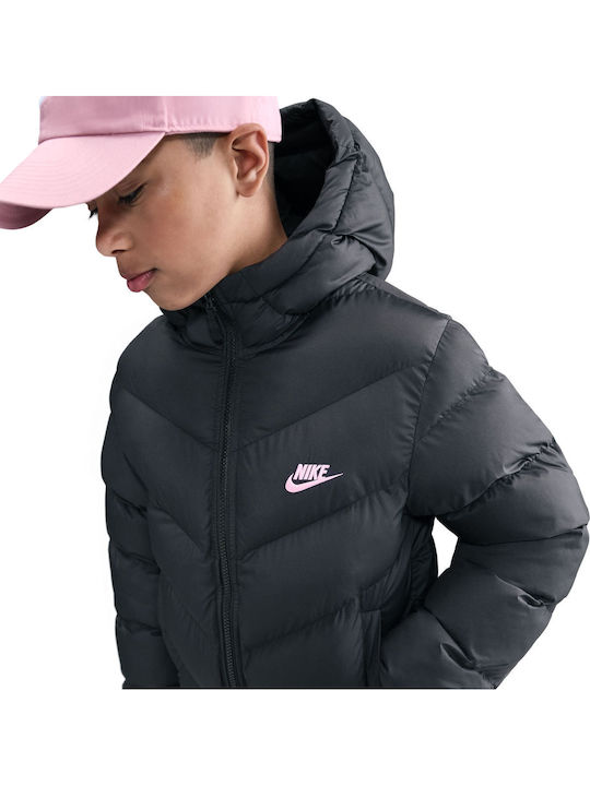 Sport Kinderjacken & Winterjacken Lang mit Futter & Kapuzen-Grau