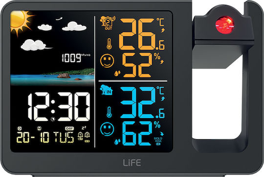 Life Project Wireless Digital Weather Station Tabletop Black