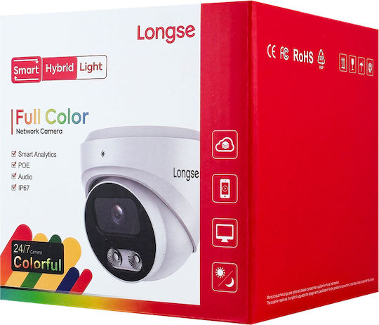 Longse CMSB-2FCV2RC-28PMTF IP Überwachungskamera Full HD 1080p Wasserdicht mit Mikrofon und Objektiv 2.8mm
