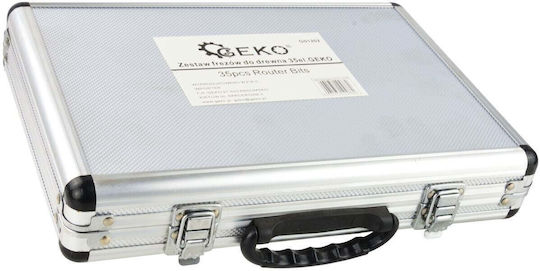 Geko Set Echipamente Router Set Accesorii de Tăiere Oțel de mare viteză pentru Lemn \ Aluminiu 8mm 35buc
