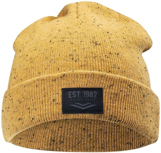 Beanie Unisex Σκούφος Πλεκτός σε Κίτρινο χρώμα