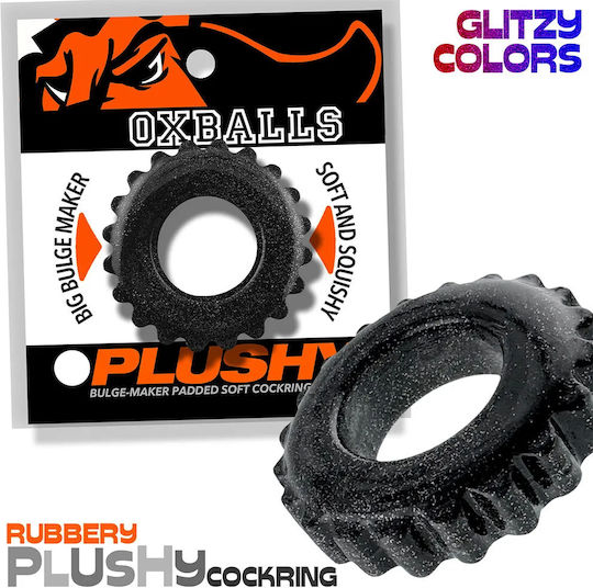Oxballs Plushy Cock Ring Black Mika