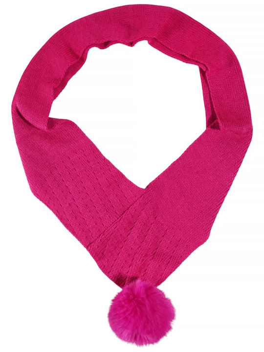 Kids Beanie Set with Scarf Knitted Fuchsia