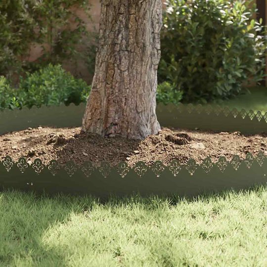 vidaXL Metal Garden Border in Green Color 1.03m x 22cm